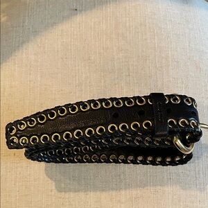 Miu Miu Black and Gold Women's Belt